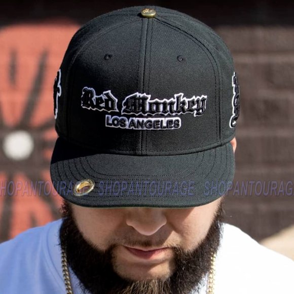 Red Monkey OG Flat Visor Classic Black RM1381 Limited Unisex Snapback Hat Cap - Picture 5 of 8